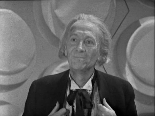 The First Doctor, in the TARDIS