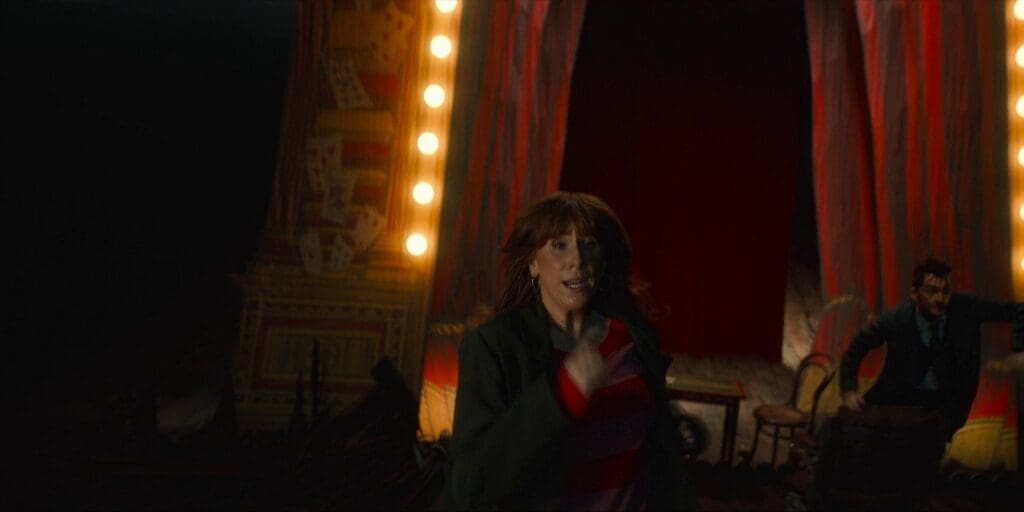 Donna running from the Toymaker