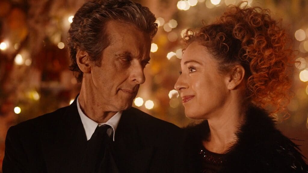 The Doctor and River, looking into each others eyes