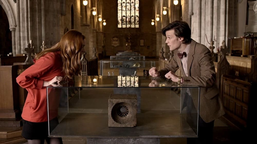 Amy and The Doctor, looking at the Home Box